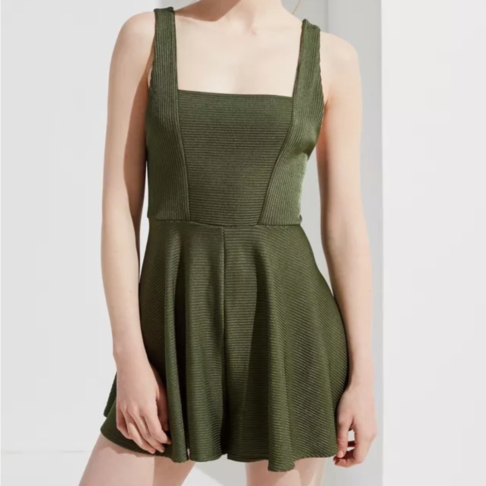 Urban Outfitters Olive Green Ribbed Romper